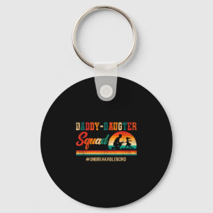 Vintage retro daddy daughter squad father's day key ring