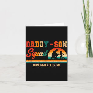 Vintage retro daddy son squad father's day family card