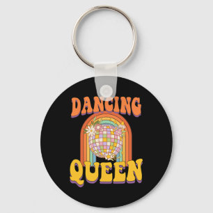 Vintage Retro Dancing Queens Bachelorette Party Ma Key Ring