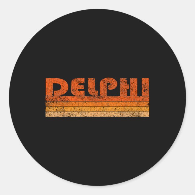 Vintage Retro Delphi Greece  Classic Round Sticker (Front)
