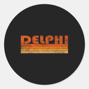 Vintage Retro Delphi Greece Classic Round Sticker