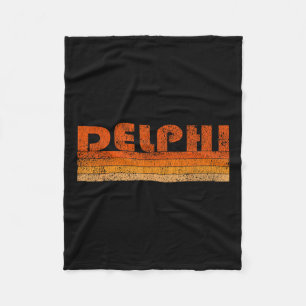 Vintage Retro Delphi Greece Fleece Blanket