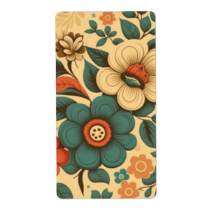 Vintage retro design floral pastel