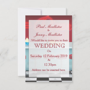 Vintage Retro Diner Wedding invite