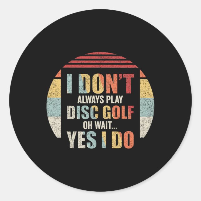 Vintage Retro Disc Golf  Classic Round Sticker (Front)