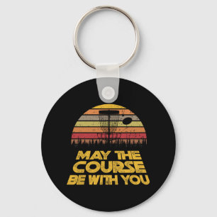 Vintage Retro Disc Golf May The Course Be With You Key Ring