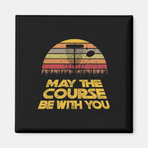 Vintage Retro Disc Golf May The Course Be With You Magnet