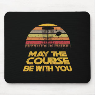 Vintage Retro Disc Golf May The Course Be With You Mouse Mat