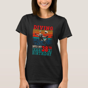 Vintage Retro Diving Into My 38th Birthday Skydivi T-Shirt