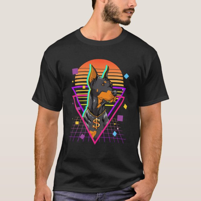 Vintage Retro Doberman Pinscher Dog Breed T-Shirt (Front)