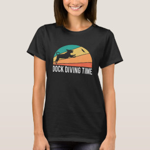 Vintage Retro Dock Diving Time Jumping Dogs Water  T-Shirt