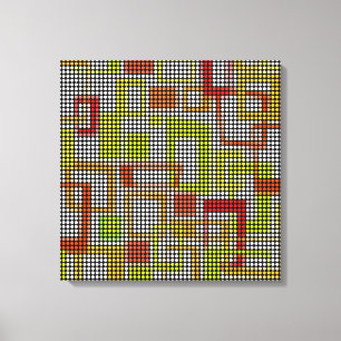 Vintage Retro Dots Disco Pattern Wrapped Canvas #2