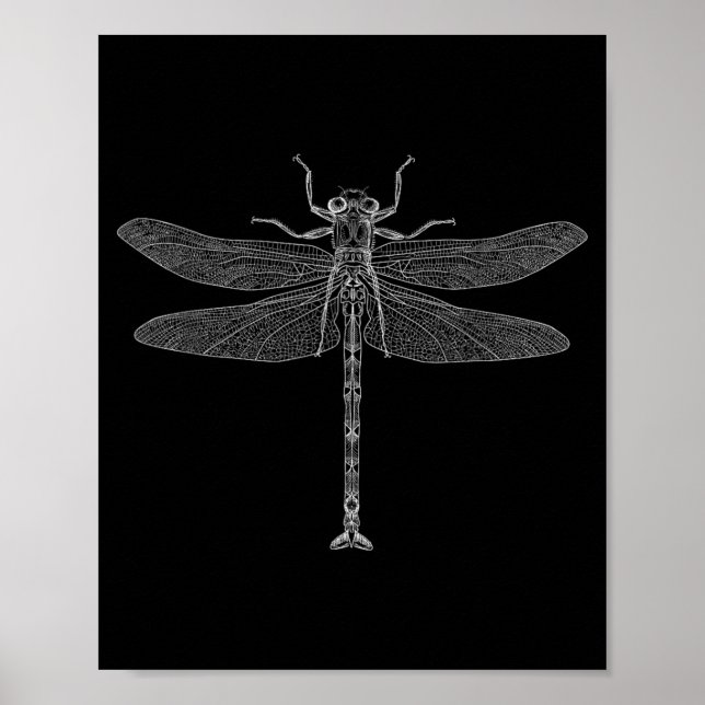 Vintage Retro Dragonfly Poster (Front)