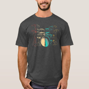 Vintage Retro Drums Drum Sticks Drumming Drummer T-Shirt
