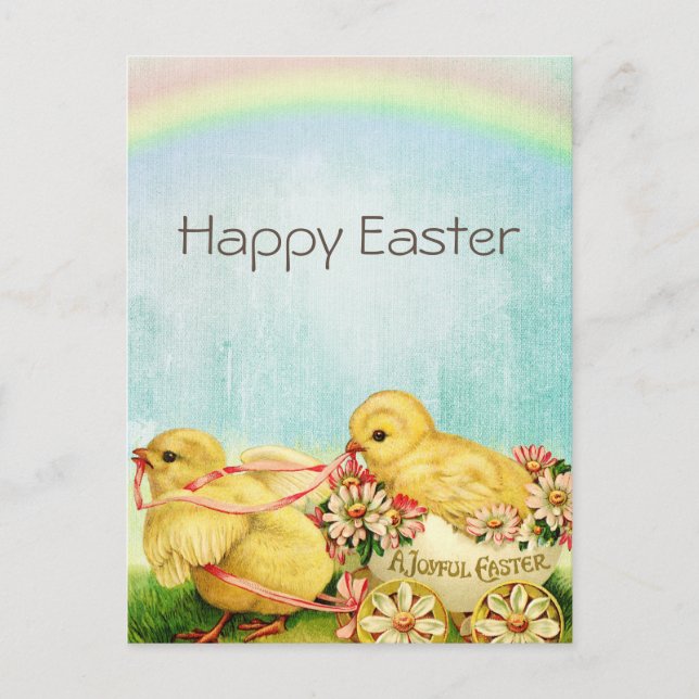 Vintage Retro Easter Chicks Holiday Card (Front)