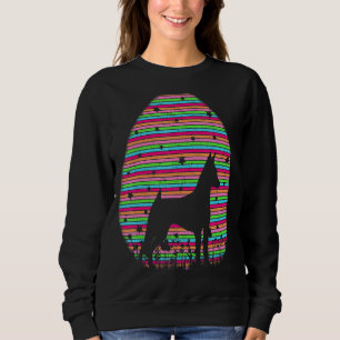 Vintage Retro Easter Egg Miniature Pinscher Dog E Sweatshirt