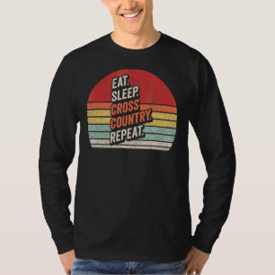 Vintage Retro Eat Sleep Cross Country Repeat Runni T-Shirt