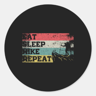 Vintage Retro Eat Sleep Hike Repeat Funny Hiking H Classic Round Sticker