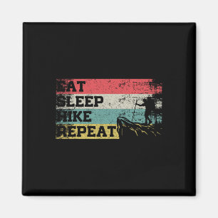 Vintage Retro Eat Sleep Hike Repeat Funny Hiking H Magnet