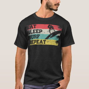 Vintage Retro Eat Sleep Surf Repeat Surfing Surfer T-Shirt
