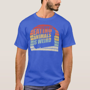 Vintage Retro Eating Animals Is Weird Vegan Vegeta T-Shirt