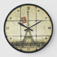 Vintage Retro Eiffel Tower Fleur De Lis Design