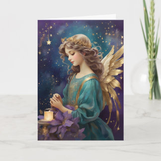 Vintage Retro Elegant Christmas Angel Card