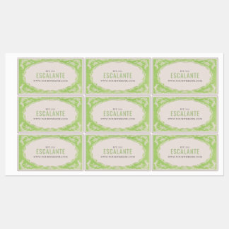 Vintage Retro Elegant Floral Green Beige Frame