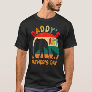 Vintage Retro Elephant Dad Daddy's 1st Father's D T-Shirt