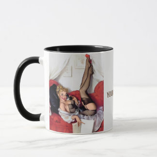 Vintage Retro Elvgren Phone Telephone Pin Up Girl Mug