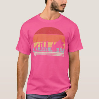 Vintage Retro Evolution Of Man Funny Piano T-Shirt