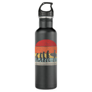 Vintage Retro Evolution Of Man Surfing Surfer Gift 710 Ml Water Bottle