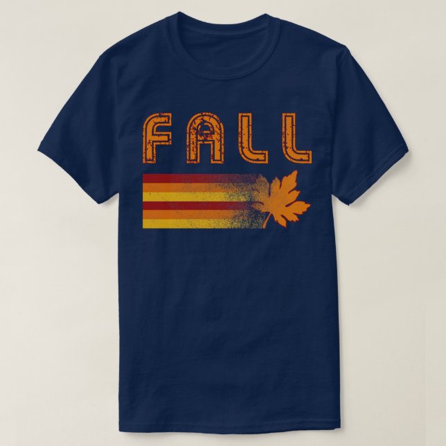 Vintage Retro Fall Leaf T-Shirt (Design Front)
