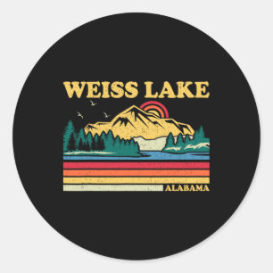 Vintage Retro Family Vacation Alabama Weiss Lake Classic Round Sticker