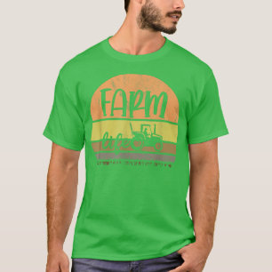Vintage Retro Farm Life Tractors Farmers  T-Shirt