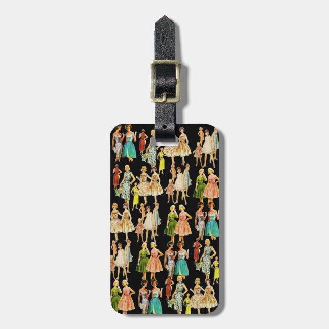 Vintage Retro Fashion Luggage Tag (Front Vertical)