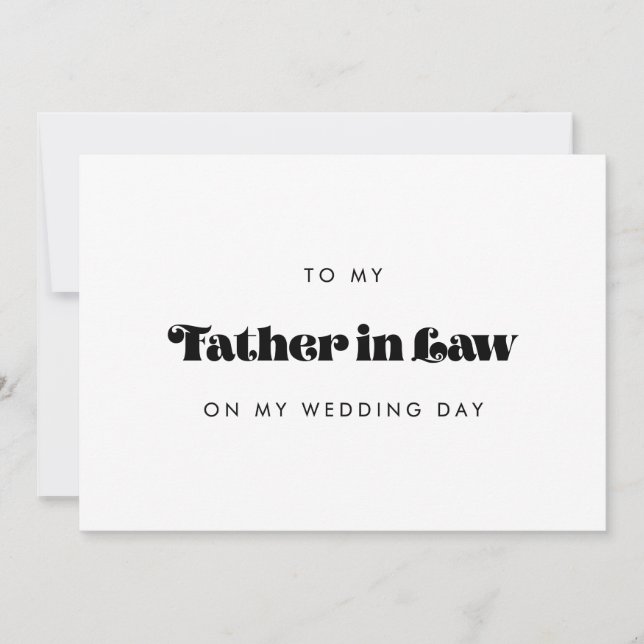 Vintage Retro Father in law wedding day card (Front)