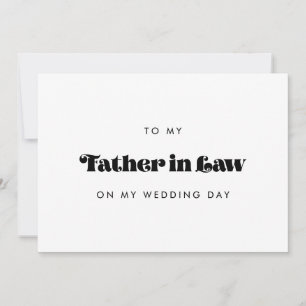 Vintage Retro Father in law wedding day card