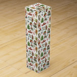Vintage Retro Festive Christmas Holiday Wine Box<br><div class="desc">Vintage retro Christmas holiday festive design. Designed by Thisisnotme©</div>