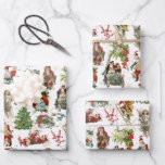 Vintage Retro Festive Christmas Holiday  Wrapping Paper Sheet<br><div class="desc">Vintage retro Christmas holiday festive wrapping paper sheet. Designed by Thisisnotme©</div>