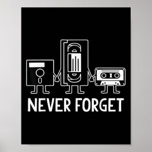 Vintage Retro Floppy Disc, Vhs Tape, Cette - Never Poster
