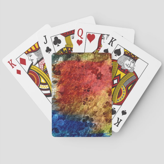 Vintage retro floral pattern 20 playing cards (Back)