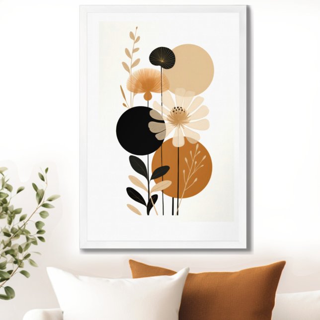 Vintage Retro Floral Poster (Transform your space with the timeless beauty of mid century modern floral art print. )