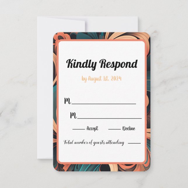 Vintage Retro Floral RSVP Card (Front)