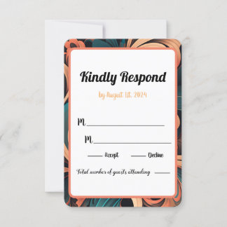 Vintage Retro Floral RSVP Card