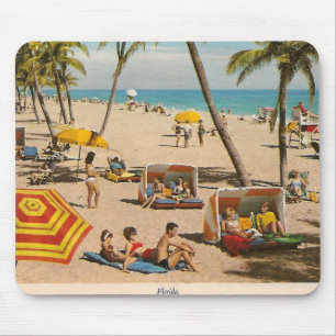 Vintage Retro Florida Beach Travel Mouse Mat