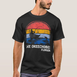 Vintage Retro Florida Okeechobee Lake Summer Fishi T-Shirt