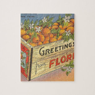 Vintage Retro Florida Oranges Jigsaw Puzzle