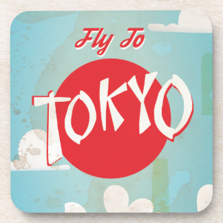 Vintage Retro Fly to Tokyo Travel Poster Coaster