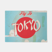 Vintage Retro Fly to Tokyo Travel Poster